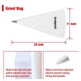 Goldblatt 4 Pieces Tile Grout Masonry Mortar Bag Set, Includes 3 Pieces Tear Puncture Resistant Grout Bag and 1 Piece Brick Jointer for Tile Installation Work