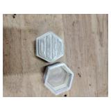 sovia Velvet Ring Box 3 Slots, Wedding Hexagon Engagement Ring Box for Proposal Engagement Wedding Day Bridal Photo