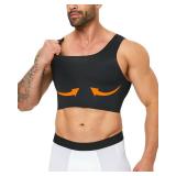 Compression Corest Chest Binder Slimming Tank Top for Hide GynecomastiaTransgender Tomboy Men Women (Black, Large)