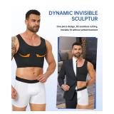 Compression Corest Chest Binder Slimming Tank Top for Hide GynecomastiaTransgender Tomboy Men Women (Black, Large)