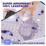 WanpeeGoo Washable Pee Pads for Dogs, 2Pack Reusable Puppy Pads, Super Absorbent and Leakproof Dog Pads, Anti-Slip Dog Pee Pads for Puppy Training and Incontinence, Feather Pattern 24in x 36in