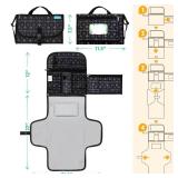 Kopi Baby Portable Diaper Changing Pad - Baby Diaper Changer Travel Bag with Wipes Pocket, Smart Design Portable Changing Mat, Infant Travel Station Kit, Gift for Newborn Girl and Boy - Black Arrows