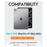 CHESONA Keyboard Case for iPad Pro 11 inch (M4-2024M5-2025), Magnetic Detachable Keyboard with Backlit, 2 Wireless Channels, Touchpad and Pencil Holder, Black