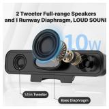 OGUPGX Computer Speakers for Desktop Pc, Monitor Speakers for Laptop,Pc Speakers with Loud Sound,Volume Control Easily Clamps to Monitors(USB-C to USB Adapter Included) (Black)