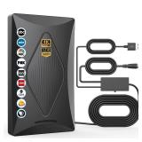 2024 Release TV Antenna for Smart TV, Long Range Digital TV Antenna Indoor Ourdoor with Amplifier Signal Booster - Support 360° Reception 4K 1080p HD for All SmartOld TVs