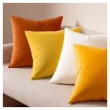 MIULEE Mustard Yellow Pillow Covers 16x16 Inch Decorative Velvet Throw Pillow Covers Farmhouse Modern Home Decor for Couch Sofa Bedroom Living Room
