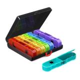 Weekly Pill Organizer 2 Times a Day, Travel Pill Box 7 Day, Portable Daily Pill Case, AM PM Pill Container for Medication, Vitamin, Fish Oils, Supplement