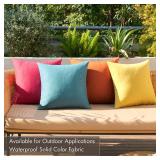 MIULEE Pack of 4 Decorative Outdoor Throw Pillow Covers Linen Waterproof Pillow Covers Farmhouse Cushion Cases for Fall Patio Garden Tent Balcony Couch Sofa18x18 inch RedTurquoise