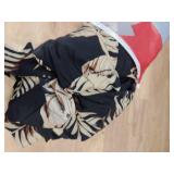 PATPAT Family Matching Hawaiian Outfits Mommy and Me Dresses Matching Set Tropical Palm Leaf Print Halter Neck Sundresses Mommy and Me Dresses Beach Black Leaf Hawaiian Dresses for Women XL