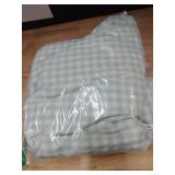 K MASANIJI Pile Green White Plaid Ruffled Table Cloth Rectangular for Seat 8-10, 100percent Washed Cotton Buffet Cottage Coquette Checker Gingham Vintage Decorative Tablecloth - 120in x 60in