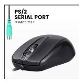 Perixx Perimice-209 P, Wired PS2 Mouse with 1000 DPI Resolution, Black, (10442)