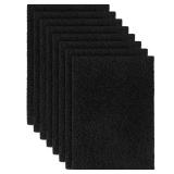8 Pcs Charcoal Filters Compatible with Van Ness Cat Litter Box, 4.5 x 6.5Inch Replacement Activated Carbon Premium Odor Filters for Pureness F6 Zeloite Air Filter, Black