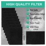 8 Pcs Charcoal Filters Compatible with Van Ness Cat Litter Box, 4.5 x 6.5Inch Replacement Activated Carbon Premium Odor Filters for Pureness F6 Zeloite Air Filter, Black