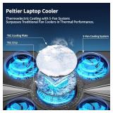 Yiodelu Thermoelectric Laptop Cooling Stand with 5 Fans - Adjustable Height for Laptops up to 19in, Compatible with MacBook, Alienware, ROG and Gaming Laptops
