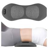 Lewuyoya Non-Rechargeable (Plug-in Model) 3-in-1 Lumbar Support Pillow with Vibration and Heat and Traction, Electric Back Massager for Pain Relief Deep Tissue, Lower Back Massager for Bed,Chair,Couch