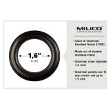 MIUCO Semi Sheer Curtains Poly Linen Textured Solid Grommet Curtains 95 Inches Long for Living Room 2 Panels (2 x 37 Wide x 95\ Long) Navy Bluein