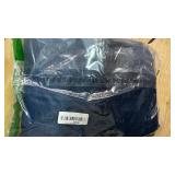 MIUCO Semi Sheer Curtains Poly Linen Textured Solid Grommet Curtains 95 Inches Long for Living Room 2 Panels (2 x 37 Wide x 95\ Long) Navy Bluein