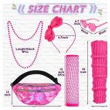ComfyKit 14PCS Girls 80s Costume Accessories Set Kids 80s Outfits for Halloween Cosplay 1980s Retro Fancy Party