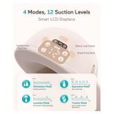 Paruu Hands Free Breast Pump P16, Wearable Breast Pump Electirc Portable with 4 Modes and 12 Levels, Max 309mmHg Strong Suction 192124mm Flange Inserts Wearable Breastfeeding Pump, 2 Pack?Nude