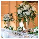 SHOHAYTO 2 Pcs 22in Tall Gold Vases Metal Flower Arrangement Stand, Versatile for Centerpieces, Decoration for Table, Party, Wedding