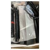 JOONEE Black Nightstand with Charging Station and LED Lights,Modern Bedside Table with 2 Storage Drawer and Open Wood Shelf, for Bedroom and Small Spaces,Night Stand with Solid Wood Legs,Black