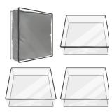 HFYZZ 4 Pcs Plastic Sofa Seat Cushion Covers - Clear PVC Waterproof Couch Slipcover Against Cat Dog Clawing Scratching, 28x28x9 Inch, Black Edge