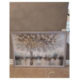 Golden Fall Tree Abstract Canvas Art 64x45