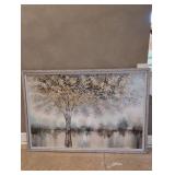 Golden Fall Tree Abstract Canvas Art 64x45