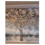 Golden Fall Tree Abstract Canvas Art 64x45