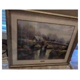 Thomas Kinkade Stone Bridge Print with COA 45x36