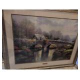 Thomas Kinkade Stone Bridge Print with COA 45x36