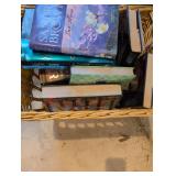Romance Novel Collection in Wicker Basket