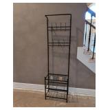 Metal Entryway Hall Tree with Shoe Storage