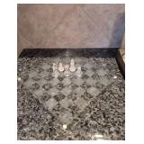 Decorative Glass Chess Set with Frosted and Clear Pieces