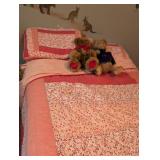 Full sized bed with bedding