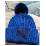 Love Your Melon Blue Knit Pom Beanie