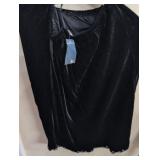 Black Velvet Dress with Button Detail