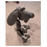 Metal Dog Sculpture on Roller Feet