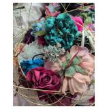 Decorative Silk Flowers for accessories basket not included