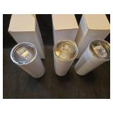 20oz White Stainless Steel Tumbler Set
