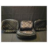 Black Quilted Cosmetic Bags Set