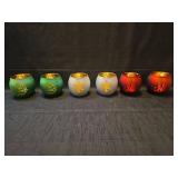 Holiday Glass Votive Candle Holders Set