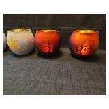 Holiday Glass Votive Candle Holders Set