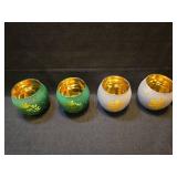 Holiday Glass Votive Candle Holders Set