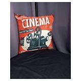 Retro Cinema Movie Theater Decorative Throw Pillow