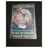 Dragonfly and Roses Metal Wall Sign