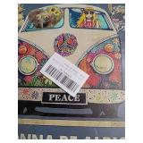 Peace and Love VW Bus Wall Art