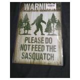 Sasquatch Warning Sign Wall Decor