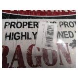 Dragon Warning Sign Metal Wall Plaque