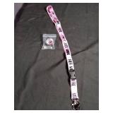 Just Work Here Us Pink Lanyard with Button Pin Set